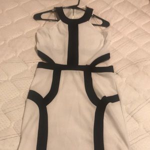 Black and white cutout dress